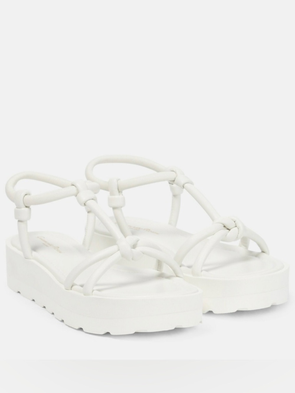 Gianvito Rossi Marine Knotted Leather Platform Sandals